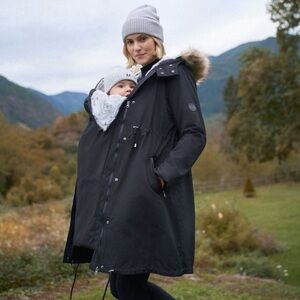 Seraphine Maternity | Black Maternity Coat | Babywearing Coat | 3-in-1